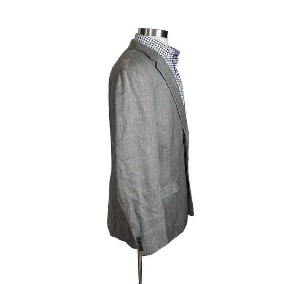 Ralph Lauren Taupe Cream Check 2-Button Silk 52% & Wool 48% Suit Jacket Sz 44XL - Picture 7 of 13